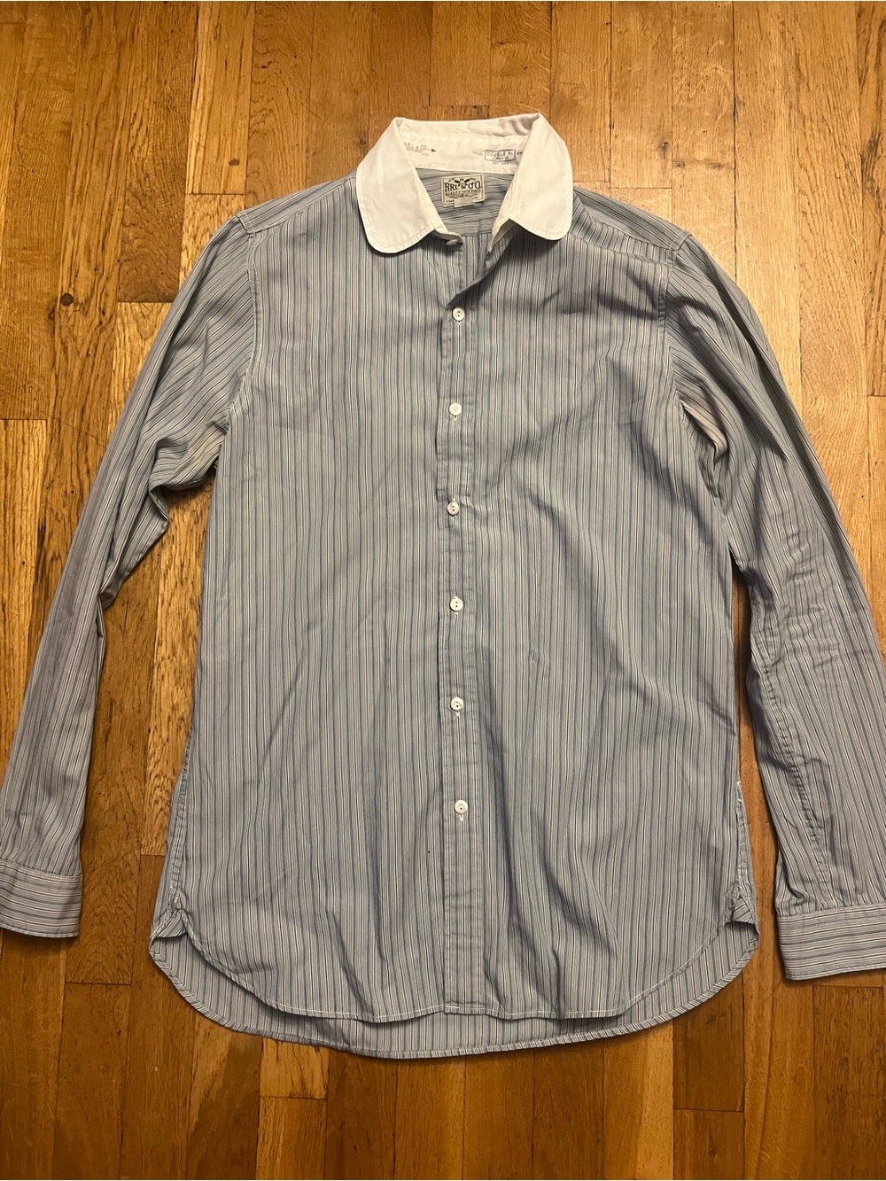 RRL double rl rounded collar contrast shirt Ralph Lauren size medium